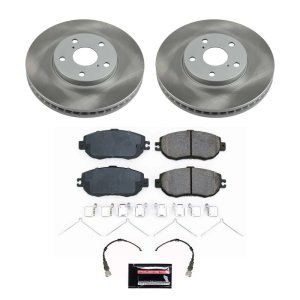 Infiniti Q70L Brake Kit - Front + Rear - PowerStop - Drilled & Slotted Rotors + Carbon-Fiber Ceramic Pads - `11-`17