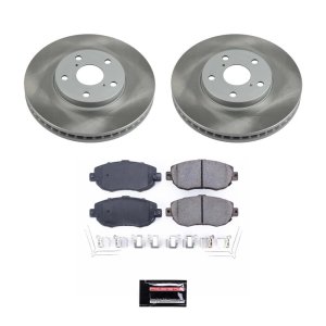 Infiniti M35h Brake Kit - Front + Rear - PowerStop - Drilled & Slotted Rotors + Carbon-Fiber Ceramic Pads - `12-`13