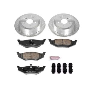Chrysler Cirrus Brake Kit - Rear - PowerStop - Drilled & Slotted Rotors + Carbon-Fiber Ceramic Pads - `95-`00