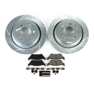 Ford F-150 Brake Kit - Rear - PowerStop - Drilled & Slotted Rotors + Carbon-Fiber Ceramic Pads - `12-`18