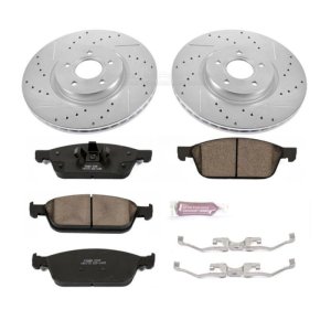 Ford Escape Brake Kit - Front - PowerStop - Drilled & Slotted Rotors + Carbon-Fiber Ceramic Pads - `13-`19