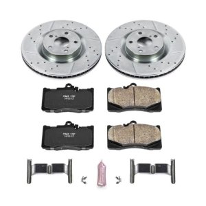 Lexus GS200t Brake Kit - Front - PowerStop - Drilled & Slotted Rotors + Carbon-Fiber Ceramic Pads - `16-`17