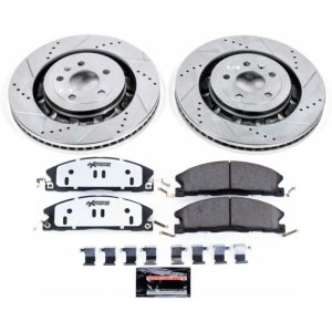 Ford Explorer Brake Kit - Front - PowerStop - Drilled & Slotted Rotors + Carbon-Fiber Ceramic Pads - `13-`19