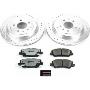 Cadillac ATS Brake Kit - Rear - PowerStop - Drilled & Slotted Rotors + Carbon-Fiber Ceramic Pads - `13-`15