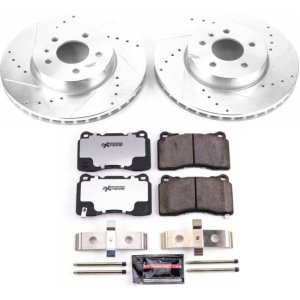 Cadillac ATS Brake Kit - Front - PowerStop - Drilled & Slotted Rotors + Carbon-Fiber Ceramic Pads - `13-`18