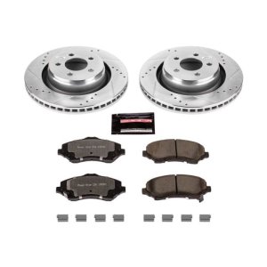 Dodge Nitro Brake Kit - Front - PowerStop - Z36 Truck & Tow Brake Upgrade Kit: Drilled & Slotted Rotors, Carbon-Fiber Ceramic Pads - `09-`11
