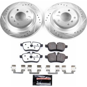 BMW Z4 Brake Kit - Rear - PowerStop - Drilled & Slotted Rotors + Carbon-Fiber Ceramic Pads - `11-`16