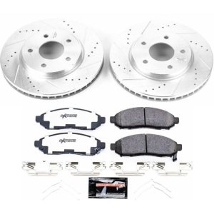 Chevrolet City Express Brake Kit - Front - PowerStop - Drilled & Slotted Rotors + Carbon-Fiber Ceramic Pads - `15-`17
