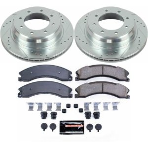 Nissan NV1500 Brake Kit - Rear - PowerStop - Drilled & Slotted Rotors + Carbon-Fiber Ceramic Pads - `12-`18