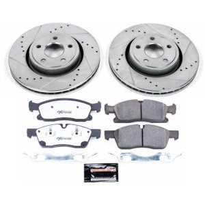 Dodge Durango Brake Kit - Front - PowerStop - Drilled & Slotted Rotors + Carbon-Fiber Ceramic Pads - `13-`16