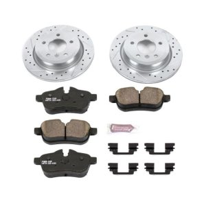 BMW Z4 Brake Kit - Rear - PowerStop - Drilled & Slotted Rotors + Carbon-Fiber Ceramic Pads - `09-`10