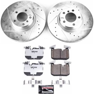 BMW 4 Series Brake Kit - Front - PowerStop - Drilled & Slotted Rotors + Carbon-Fiber Ceramic Pads - `14-`16