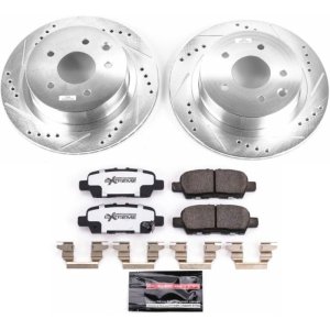 Nissan Leaf Brake Kit - Rear - PowerStop - Drilled & Slotted Rotors + Carbon-Fiber Ceramic Pads - `11-`19
