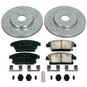 Buick Encore Brake Kit - Front - PowerStop - Drilled & Slotted Rotors + Carbon-Fiber Ceramic Pads - `13-`18