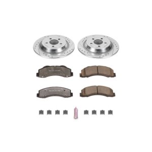 Ford F-150 Brake Kit - Rear - PowerStop - Z36 Truck & Tow + Drilled & Slotted Rotors + Carbon-Fiber Ceramic Pads - `15-`17 Ford F-150 Brake Kit - Rear - PowerStop - Z36 Truck & Tow + Drilled & Slotted Rotors + Carbon-Fiber Ceramic Pads - `15-`17