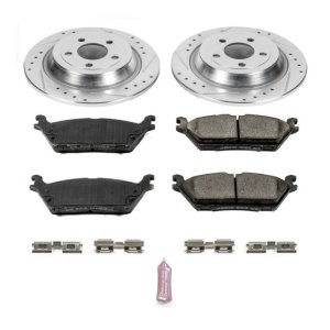 Ford F-150 Brake Kit - Rear - PowerStop - Drilled & Slotted Rotors + Carbon-Fiber Ceramic Pads - `15-`17