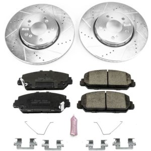 Acura RLX Brake Kit - Front - PowerStop - Drilled & Slotted Rotors + Carbon-Fiber Ceramic Pads - `14-`19 Acura RLX Brake Kit - Front - PowerStop - Drilled & Slotted Rotors + Carbon-Fiber Ceramic Pads - `14-`19