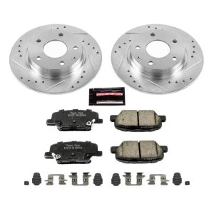 Mazda 3 Brake Kit - Rear - PowerStop - Drilled & Slotted Rotors + Carbon-Fiber Ceramic Pads - `14-`16