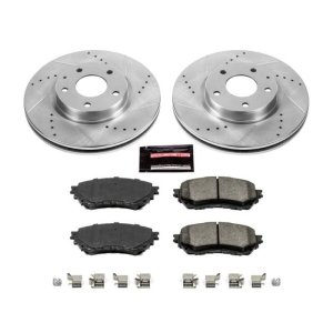 Mazda 6 Brake Kit - Front - PowerStop - Drilled & Slotted Rotors + Carbon-Fiber Ceramic Pads - `14-`18