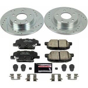 Mazda 6 Brake Kit - Rear - PowerStop - Drilled & Slotted Rotors + Carbon-Fiber Ceramic Pads - `14-`15