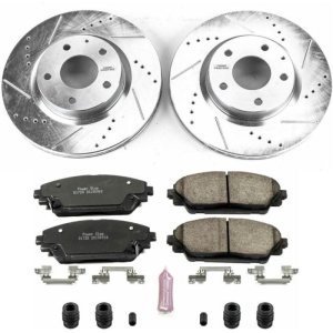 Mazda 3 Brake Kit - Front - PowerStop - Drilled & Slotted Rotors + Carbon-Fiber Ceramic Pads - `14-`18