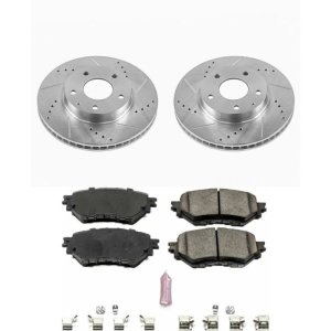 Mazda 3 Brake Kit - Front - PowerStop - Drilled & Slotted Rotors + Carbon-Fiber Ceramic Pads + Stainless-Steel Hardware - `14-`16 Mazda 3 Brake Kit - Front - PowerStop - Drilled & Slotted Rotors + Carbon-Fiber Ceramic Pads + Stainless-Steel Hardware - `14-`16
