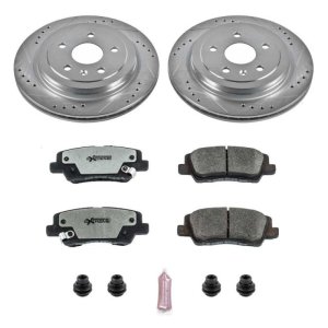 Cadillac CTS Brake Kit - Rear - PowerStop - Drilled & Slotted Rotors + Carbon-Fiber Ceramic Pads + Stainless-Steel Hardware - `14-`18