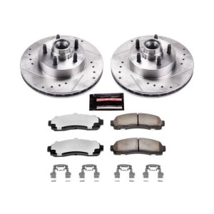 Ford Ranger Brake Kit - Front - PowerStop - Drilled & Slotted Rotors + Carbon-Fiber Ceramic Pads - `10-`11