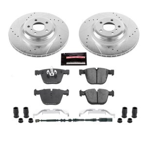 BMW Alpina B7 Brake Kit - Rear - PowerStop - Drilled & Slotted Rotors + Carbon-Fiber Ceramic Pads - `11-`15