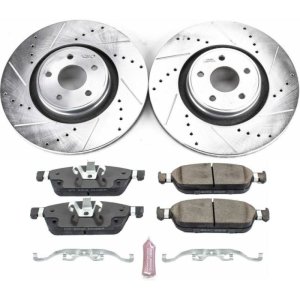 Ford Focus Brake Kit - Front - PowerStop - Drilled/Slotted Rotors + Carbon-Fiber Ceramic Pads - `15-`18