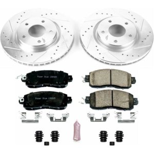 Nissan Leaf Brake Kit - Front - PowerStop - Drilled & Slotted Rotors + Carbon-Fiber Ceramic Pads - `14-`17