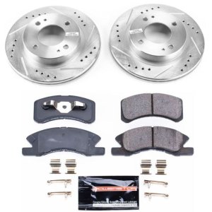 Mitsubishi Mirage Brake Kit - Front - PowerStop - Z23 Evolution Sport Drilled & Slotted Rotors + Carbon-Fiber Ceramic Pads - `14-`15