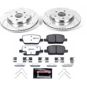 Cadillac CT6 Brake Kit - Rear - PowerStop - Drilled & Slotted Rotors + Carbon-Fiber Ceramic Pads - `16-`19