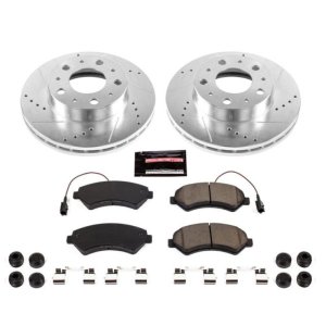 Ram ProMaster 1500 Brake Kit - Front - PowerStop - Drilled & Slotted Rotors + Carbon-Fiber Ceramic Pads - `14-`19