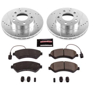 Ram ProMaster 1500 Brake Kit - Front - PowerStop - Drilled & Slotted Rotors + Carbon-Fiber Ceramic Pads - `14-`19