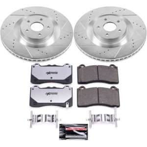 Ford Focus Brake Kit - Front - PowerStop - Drilled & Slotted Rotors + Carbon-Fiber Ceramic Pads - `16-`18