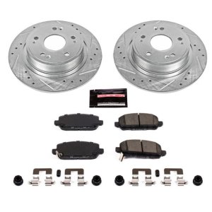 Honda HR-V Brake Kit - Rear - PowerStop - Drilled & Slotted Rotors + Carbon-Fiber Ceramic Pads - `16-`18