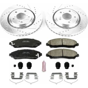 Acura MDX Brake Kit - Front - PowerStop - Drilled & Slotted Rotors + Carbon-Fiber Ceramic Pads - `17-`19