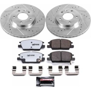 Buick LaCrosse Brake Kit - Front - PowerStop - Drilled & Slotted Rotors + Carbon-Fiber Ceramic Pads - `18-`19