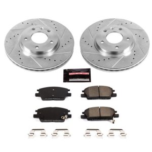 Buick LaCrosse Brake Kit - Front - PowerStop - Drilled & Slotted Rotors + Carbon-Fiber Ceramic Pads - `18-`19