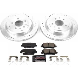 Cadillac ATS Brake Kit - Rear - PowerStop - Z23 Evolution Sport + Drilled & Slotted Rotors + Carbon-Fiber Ceramic Pads - `16-`18 Cadillac ATS Brake Kit - Rear - PowerStop - Z23 Evolution Sport + Drilled & Slotted Rotors + Carbon-Fiber Ceramic Pads - `16-`18