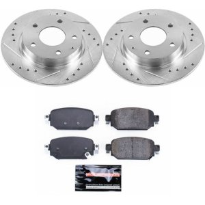 Mazda 3 Brake Kit - Rear - PowerStop - Z23 Evolution Sport with Drilled & Slotted Rotors and Carbon-Fiber Ceramic Pads - `17-`18 Mazda 3 Brake Kit - Rear - PowerStop - Z23 Evolution Sport with Drilled & Slotted Rotors and Carbon-Fiber Ceramic Pads - `17-`18
