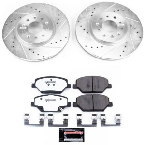 Buick Envision Brake Kit - Front - PowerStop - Drilled & Slotted Rotors + Carbon-Fiber Ceramic Pads - `16-`18