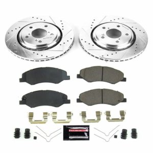 Honda Odyssey Brake Kit - Front - PowerStop - Drilled & Slotted Rotors + Carbon-Fiber Ceramic Pads - `18-`19 Honda Odyssey Brake Kit - Front - PowerStop - Drilled & Slotted Rotors + Carbon-Fiber Ceramic Pads - `18-`19