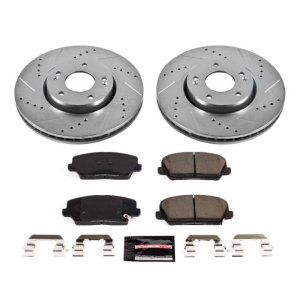 Hyundai Veloster Brake Kit - Front - PowerStop - Drilled & Slotted Rotors + Carbon-Fiber Ceramic Pads - `16-`17