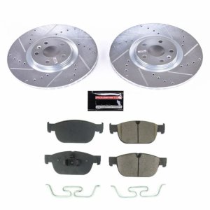 Volvo S90 Brake Kit - Front - PowerStop - Drilled & Slotted Rotors + Carbon-Fiber Ceramic Pads - `17-`18