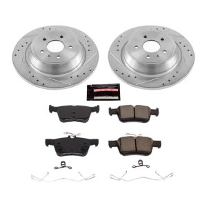 Ford Escape Brake Kit - Rear - PowerStop - Drilled & Slotted Rotors + Carbon-Fiber Ceramic Pads - `17-`19