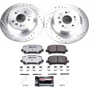Honda Pilot Brake Kit - Rear - PowerStop - Drilled & Slotted Rotors + Carbon-Fiber Ceramic Pads - `16-`19