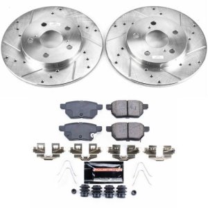 Scion iM Brake Kit - Rear - PowerStop - Drilled & Slotted Rotors + Carbon-Fiber Ceramic Pads - 2016
