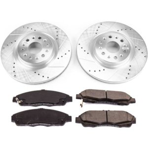 Cadillac XT5 Brake Kit - Front - PowerStop - Z23 Evolution Sport - Drilled & Slotted Rotors + Carbon-Fiber Ceramic Pads - `17-`18